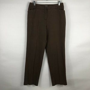 J. Jill Dress Pants Women's Size 10 Stretch Brown Chino Straight Leg High Rise
